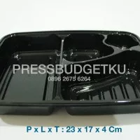 box bento / tray bento hitam / lunch box