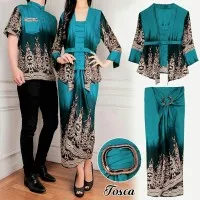 Cp couple lily lili 3in1 set brown tosca kemeja rok Lilit MURAH PROMO