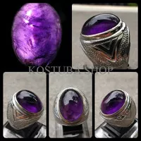 Cincin Batu Akik Kecubung Amethyst / Kecubung Ungu / Kecubung Asihan P