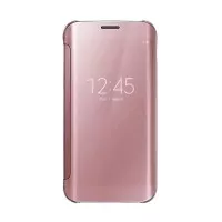 Wallet Mirror View Flip Cover Samsung Galaxy J7 Prime - Rose Gold