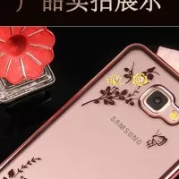 Casing Samsung A5 2017/ A7 2017 Silicon Soft Case Flower Bling Diamond - SAM A7 2017, GOLD