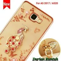 Casing Bunga / Soft Case Flowers diamond + Ring For Samsung A5 2017