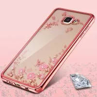 Samsung A5 2017/ A7 2017 Casing Silicon Soft Case Flower Bling Diamond