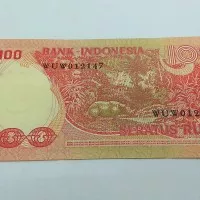 uang kertas kuno Indonesia, gambar badak nominal 100 rupiah tahun 1977