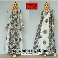 Dress Gamis Batik Seling Mozaik Mono