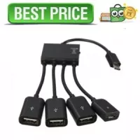 Multifunction Micro USB OTG Hub 4 in 1 Data Cable & Charge - Hitam - 3