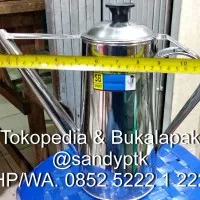 Teko Kopi Stainless Steel-Warkop-Kopi Tiam Pontianak Besar + Saringan