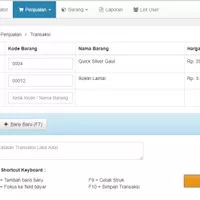 Sistem Aplikasi Penjualan dengan CodeIgniter (Kasir) /skripsi/belajar