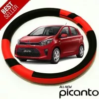 Cover Stir Sarung Setir Pelindung Mobil ALL New KIA PICANTO Merah