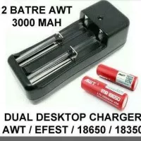 Charger Baterai 2 Slot / Cas Batre 18650 AA AAA Vape dll