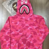 BAPE HOODIE SHARK PINK CAMO