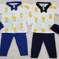 Baju Koko Anak Bayi Baju Muslim Laki2 Set Peci Koko Putih Nenas