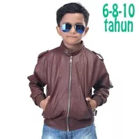 Jaket Kulit Anak Laki-laki Sintetis Coklat Original Inficlo