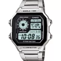 casio AE1200WHD-1 jam tangan pria stainless original bergaransi kotak