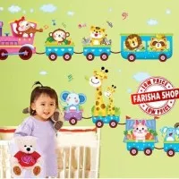 Animals At The Train XY1125 - Stiker Dinding / Wall Sticker