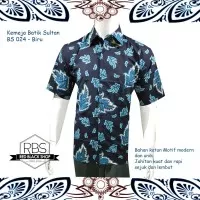 Batik Sultan Baju Kemeja Batik Modern Pria BS 024 - Hitam Biru