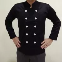 Baju koki Seragam Chef Lengan Panjang hitam Harga Murah Kualitas Prima
