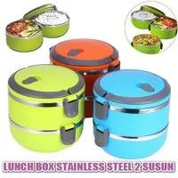 Lunchbox Stainless Polos 2 Susun / Rantang Stainless 2 Susun