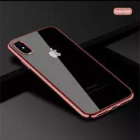 Iphone X case silicone transparent rose gold