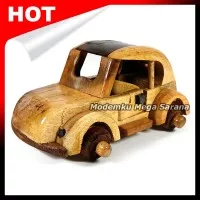 Miniatur Mobil VW Kodok Kayu - Ukuran S Mini 13x8x6 cm