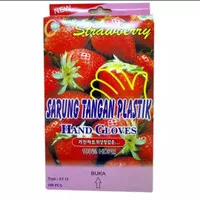 Sarung tangan transparan plastik strawberry