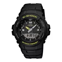 Casio Gshock G-100 Full Black List Yellow Ori Bm.