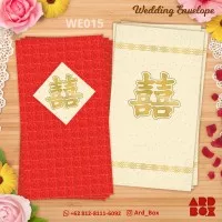 Angpao Wedding Custom Nama Double Happiness Red Suangsi Gold WE015