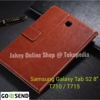 Samsung Galaxy Tab S2 8 Inch T710 T715 FLIP COVER WALLET leather case - Hitam