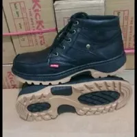 sepatu boots kickers bot safety ujung plat besi booth pria kulit asli