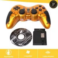 Gamepad Joystick Wireless Single M-Tech / K-One For PC Laptop - GOLD