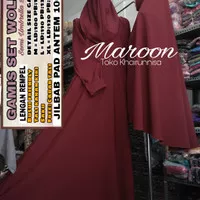 GAMIS SET WOLFIS BASIC FREE CADAR MAROON