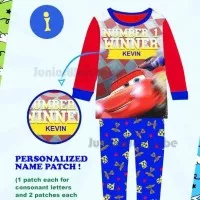 Piyama Cars Pajamas JW 65 with Personalized Name Patch