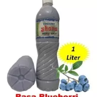 Yogurt drink rasa blueberi, minuman drink yogurt kemasan botol 1 liter