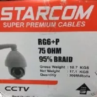 Kabel cctv RG 6 + Power ( 300 meter ) STARCOM super premium kabel RG6