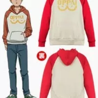 Jaket Anime Oppai Saitama One Punch Man Merah Putih/ Sweater Hoodie