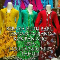 Kebaya Lengan Panjang Kutu Baru Usia 1,2,3,4,5,6,7,8,9,10,11,12 tahun