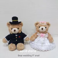 Boneka Wedding Teddy Bear Wedding Couple (2pcs) Souvenir Nikah Hiasan