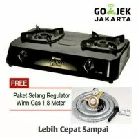 Kompor 2 tungku rinai 302s + selang paket win gas