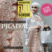 Mukena Sutra Paris Swarovski Full Bordir Elegan - Broken White