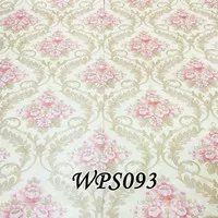 WALLPAPER DINDING BATIK BUNGA PINK WPS093