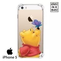 Pooh Butterfly Casing Iphone 5 5s Anti Crack Anticrack Custom Case HP