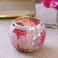 Tempat LIlin Mosaic Glass Candle Holder - Type G Murah Keperluan Pesta