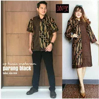 Sarimbit Couple Tunik Batik Mataram Parang Black