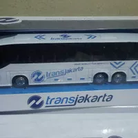 Mainan Bus Transjakarta Warna Putih