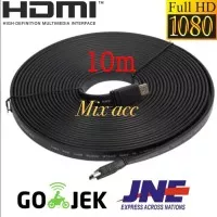 KABEL HDMI TO HDMI 10M FLAT VERSI 1.4 3D 1080P 10 m MALE to MALE