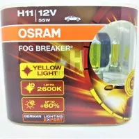 Osram H11 Fog Breaker (FBR) 55W Lampu Mobil Warna Kuning Pekat Gold