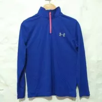 UA Boys' 1/4 Zipper Longsleeve-Blue (Dewasa Muat)