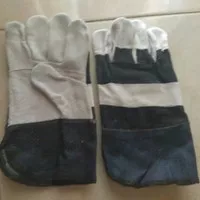 Sarung tangan kulit kombinasi split jeans fitter gloves las