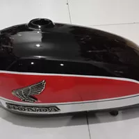 Tangki CB 100 glatik cat hitam standard merah