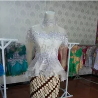 kebaya nusantara KEBAYA IJAB PUTIH SILVER kebaya brokat pengantin